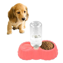 Load image into Gallery viewer, Pumpkin Shape Dog Cat Food Dish + Drinking Water Double Bowls with Automatic Water Dispenser, Size: S, Size: S  Coffee, Size: S  Green, Size: S  Blue, Size: S  Magenta, Size: S  White, Size: S Yellow