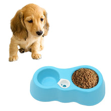 Load image into Gallery viewer, Dog Cat Food Dish + Drinking Water Double Bowls with Automatic Water Dispenser