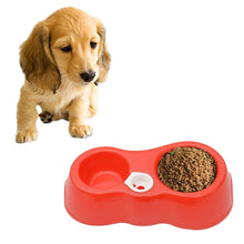 Load image into Gallery viewer, Dog Cat Food Dish + Drinking Water Double Bowls with Automatic Water Dispenser
