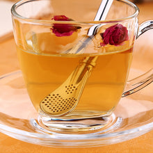 Load image into Gallery viewer, Stainless Steel Tea Leaf Filtered Drinking Straw Herb Tea Filter Tea Strainer Juice Cafe Coffee Stirring Spoon