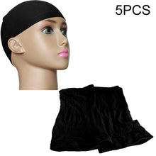 Load image into Gallery viewer, 5pcs High Elastic Silk Socks Fake Hair Net Wig Liner Caps Snood Mesh, B, Color:Black, B, Color:Flesh Color, B