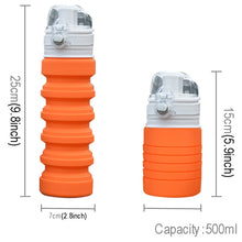 Load image into Gallery viewer, 500mL Outdoor Travel Silicone Foldable Kettle Telescopic Cup Sports Drinking Bottle