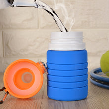Load image into Gallery viewer, 500mL Outdoor Travel Silicone Foldable Kettle Telescopic Cup Sports Drinking Bottle