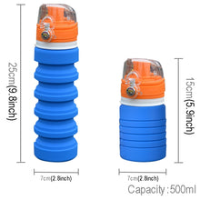 Load image into Gallery viewer, 500mL Outdoor Travel Silicone Foldable Kettle Telescopic Cup Sports Drinking Bottle