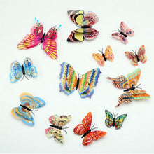 Load image into Gallery viewer, 12pcs / Set Home Decoration Originality Double-deck PVC 3D Butterfly Wall Paste
