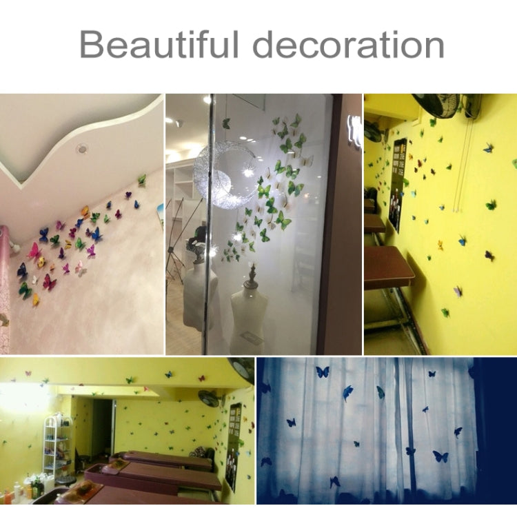 12pcs / Set Home Decoration Originality Double-deck PVC 3D Butterfly Wall Paste