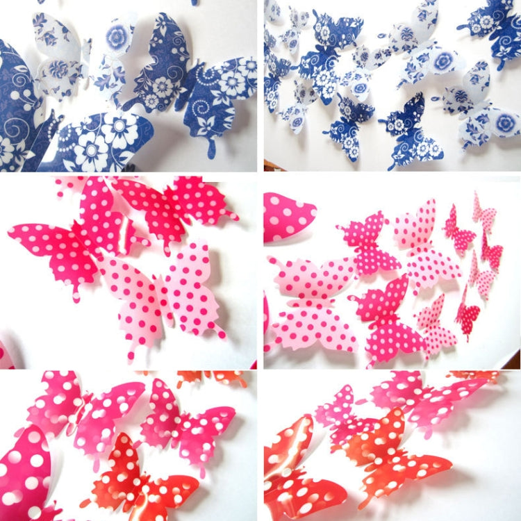 12pcs / Set Home Decoration Originality PVC 3D Butterfly Wall Paste