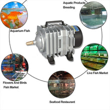 Load image into Gallery viewer, ACO-012 320W 143L/Min Electromagnetic Air Pump Compressor Seafood Fish Tank Increase Oxygen Air Flow Spliter, US Plug, ACO-012