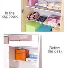 Load image into Gallery viewer, Wardrobe Storage Layered Baffle Cabinet Shelf Dormitory Partition Cupboard Partition Board, Width: 24cm, Stretch Range: 50-80cm, Stretch Range:50-80cm