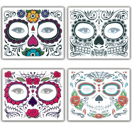 4pcs Halloween Waterproof Temporary Face Tattoo Stickers, Size: 150*125mm, Random Style Delivery, 150*125mm