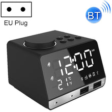 Load image into Gallery viewer, K11 Bluetooth Alarm Clock Speaker Creative Digital Music Clock Display Radio with Dual USB Interface, Support U Disk / TF Card / FM / AUX, EU Plug, EU Plug(Black), EU Plug(White)
