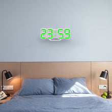 Load image into Gallery viewer, Multi-Function Large 3D LED Digital Wall Alarm Clock with Snooze Function, 12/24 Hours Display for Home, Kitchen, Office, DC 5V, CE Certificated, White Body Green Characters, White Body Blue Characters, White Body Red Characters                        ...