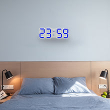 Load image into Gallery viewer, Multi-Function Large 3D LED Digital Wall Alarm Clock with Snooze Function, 12/24 Hours Display for Home, Kitchen, Office, DC 5V, CE Certificated, White Body Green Characters, White Body Blue Characters, White Body Red Characters                        ...