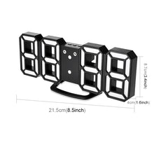 Load image into Gallery viewer, Multi-Function Large 3D LED Digital Wall Alarm Clock with Snooze Function, 12/24 Hours Display for Home, Kitchen, Office, DC 5V, CE Certificated, Black Body Green Characters, Black Body Blue Characters, Black Body Red Characters                        ...