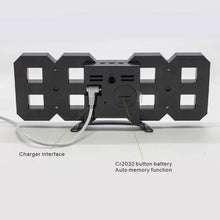 Load image into Gallery viewer, Multi-Function Large 3D LED Digital Wall Alarm Clock with Snooze Function, 12/24 Hours Display for Home, Kitchen, Office, DC 5V, CE Certificated, Black Body Green Characters, Black Body Blue Characters, Black Body Red Characters                        ...