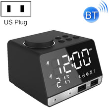 Load image into Gallery viewer, K11 Bluetooth Alarm Clock Speaker Creative Digital Music Clock Display Radio with Dual USB Interface, Support U Disk / TF Card / FM / AUX, US Plug, US Plug(Black), US Plug(White)