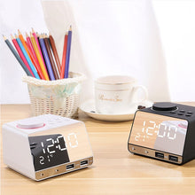 Load image into Gallery viewer, K11 Bluetooth Alarm Clock Speaker Creative Digital Music Clock Display Radio with Dual USB Interface, Support U Disk / TF Card / FM / AUX, US Plug, US Plug(Black), US Plug(White)