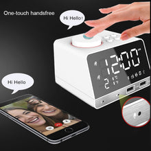 Load image into Gallery viewer, K11 Bluetooth Alarm Clock Speaker Creative Digital Music Clock Display Radio with Dual USB Interface, Support U Disk / TF Card / FM / AUX, UK Plug, UK Plug(Black), UK Plug(White)