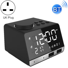 Load image into Gallery viewer, K11 Bluetooth Alarm Clock Speaker Creative Digital Music Clock Display Radio with Dual USB Interface, Support U Disk / TF Card / FM / AUX, UK Plug, UK Plug(Black), UK Plug(White)
