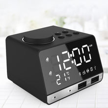 Load image into Gallery viewer, K11 Bluetooth Alarm Clock Speaker Creative Digital Music Clock Display Radio with Dual USB Interface, Support U Disk / TF Card / FM / AUX, UK Plug, UK Plug(Black), UK Plug(White)
