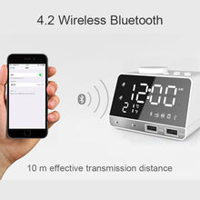 Load image into Gallery viewer, K11 Bluetooth Alarm Clock Speaker Creative Digital Music Clock Display Radio with Dual USB Interface, Support U Disk / TF Card / FM / AUX, UK Plug, UK Plug(Black), UK Plug(White)