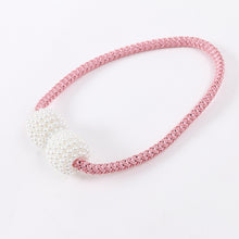 Load image into Gallery viewer, Fashion Adornments Pearl Magnetic Buckle Curtain Strap, Pearl