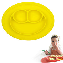 Load image into Gallery viewer, Smile Style One-piece Round Silicone Suction Placemat for Children, Built-in Plate and Bowl