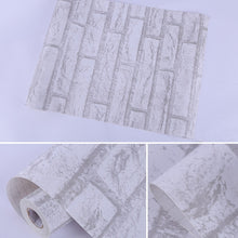 Load image into Gallery viewer, White Brick Creative 3D Stone Brick Decoration Wallpaper Stickers Bedroom Living Room Wall Waterproof Wallpaper Roll, Size: 45 x 1000cm, White brick