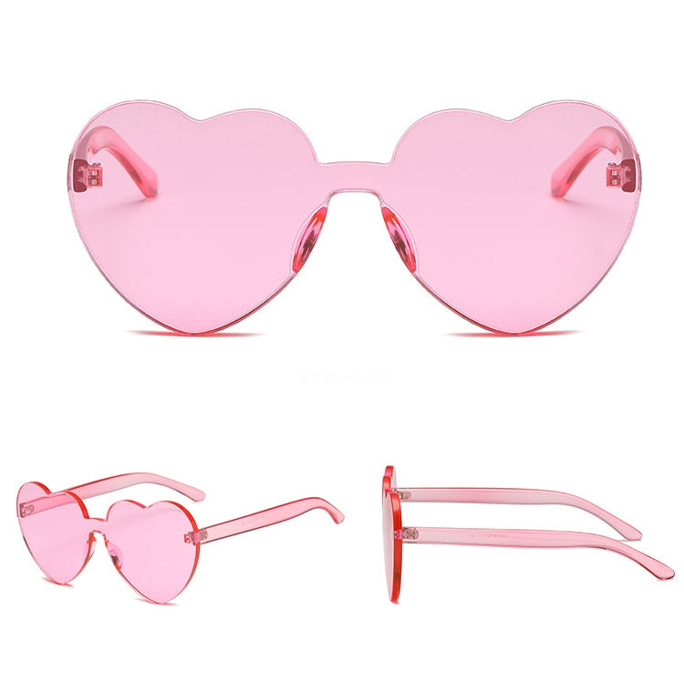 Heart Shape Rimless UV400 Sunglasses for Women