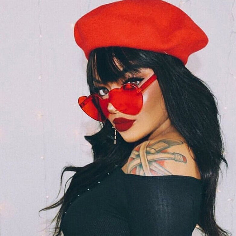 Heart Shape Rimless UV400 Sunglasses for Women