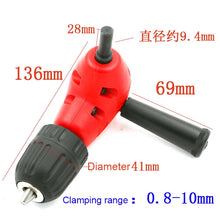 Load image into Gallery viewer, Adjustable Switching Head Right Angle Drill Gripping with Triangular Handle, Circular Handle and Hex Shank, Circular Handle and Hex Shank