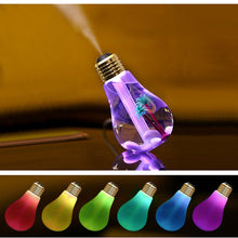 Load image into Gallery viewer, 400ML Colorful Light Portable Bulb Shape Aromatherapy Air Purifier Humidifier for Home / Office / Car