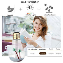 Load image into Gallery viewer, 400ML Colorful Light Portable Bulb Shape Aromatherapy Air Purifier Humidifier for Home / Office / Car