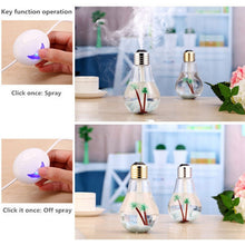 Load image into Gallery viewer, 400ML Colorful Light Portable Bulb Shape Aromatherapy Air Purifier Humidifier for Home / Office / Car