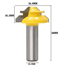 Load image into Gallery viewer, 1/2 x 1-3/8 Shank Woodwork 45 Degree Engagement Tenon Cutter Blade Right Angle Accessories Knife Woodworking Tools, 1/2 x 1-3/8