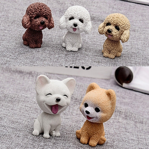 Shaking Head Dog Car Ornaments Resins Lovely Cartoon Dog New Year Gifts with Double-sided Adhesive Tape, Corgi Dog Cartoon Dog, White Teddy Cartoon Dog, Brown Teddy Cartoon Dog, Yellow Teddy Cartoon Dog, Pomeranian Cartoon Dog, Inu Cartoon Dog         ...