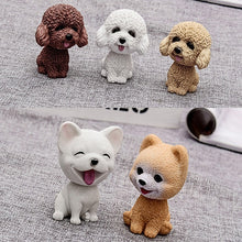 Load image into Gallery viewer, Shaking Head Dog Car Ornaments Resins Lovely Cartoon Dog New Year Gifts with Double-sided Adhesive Tape, Corgi Dog Cartoon Dog, White Teddy Cartoon Dog, Brown Teddy Cartoon Dog, Yellow Teddy Cartoon Dog, Pomeranian Cartoon Dog, Inu Cartoon Dog         ...