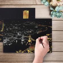 Load image into Gallery viewer, Bright City DIY Drawing Picture Wall Painting Scratch Card Golden Night View Paint Arts Paper Hand Painted Home Decoration Creative Handmade Gifts, Size:41*28.7cm, Panorama London, Panorama Paris, Dubai