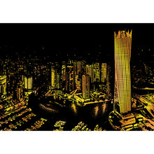Load image into Gallery viewer, Bright City DIY Drawing Picture Wall Painting Scratch Card Golden Night View Paint Arts Paper Hand Painted Home Decoration Creative Handmade Gifts, Size:41*28.7cm, Dubai, Panorama London, Panorama Paris