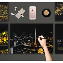 Load image into Gallery viewer, Bright City DIY Drawing Picture Wall Painting Scratch Card Golden Night View Paint Arts Paper Hand Painted Home Decoration Creative Handmade Gifts, Size:41*28.7cm, Dubai, Panorama London, Panorama Paris