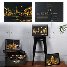 Load image into Gallery viewer, Bright City DIY Drawing Picture Wall Painting Scratch Card Golden Night View Paint Arts Paper Hand Painted Home Decoration Creative Handmade Gifts, Size:41*28.7cm, Dubai, Panorama London, Panorama Paris