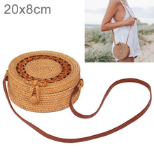 Load image into Gallery viewer, Autumn Rattan Handmade Rattan Bag  Vintage Art Beach Ladies Diagonal Bag, Size:20x20x8cm, Sunflower Pattern