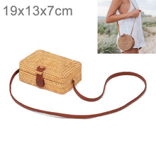 Load image into Gallery viewer, Autumn Rattan Handmade Rattan Bag  Vintage Art Beach Ladies Diagonal Bag, Size:19x13x7cm, Delicate Square