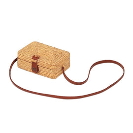 Autumn Rattan Handmade Rattan Bag  Vintage Art Beach Ladies Diagonal Bag, Size:19x13x7cm
