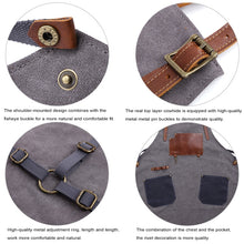 Load image into Gallery viewer, Retro Style Cotton Canvas Craftsman Work Aprons, Work Aprons(Grey), Work Aprons(Blue)