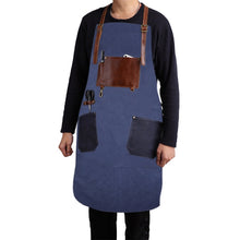Load image into Gallery viewer, Retro Style Cotton Canvas Craftsman Work Aprons, Work Aprons(Grey), Work Aprons(Blue)