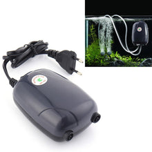 Load image into Gallery viewer, RS-390 220V 5W Double Outlets Adjustable Flow Silent Aquarium Air Pump Fish Tank Oxygen Air Pump, 5W