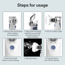 Load image into Gallery viewer, Portable Ultrasonic Nebulizer Mini Handheld Inhaler Respirator Health Care Home Machine Atomizer for Children, Mini Handheld Inhaler