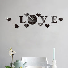 Load image into Gallery viewer, Creative LOVE Clock Acrylic Mirror DIY Wall Sticker, LOVE Clock Acrylic Mirror (Black), LOVE Clock Acrylic Mirror (Gold), LOVE Clock Acrylic Mirror (Silver)