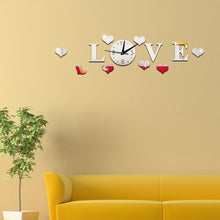 Load image into Gallery viewer, Creative LOVE Clock Acrylic Mirror DIY Wall Sticker, LOVE Clock Acrylic Mirror (Black), LOVE Clock Acrylic Mirror (Gold), LOVE Clock Acrylic Mirror (Silver)